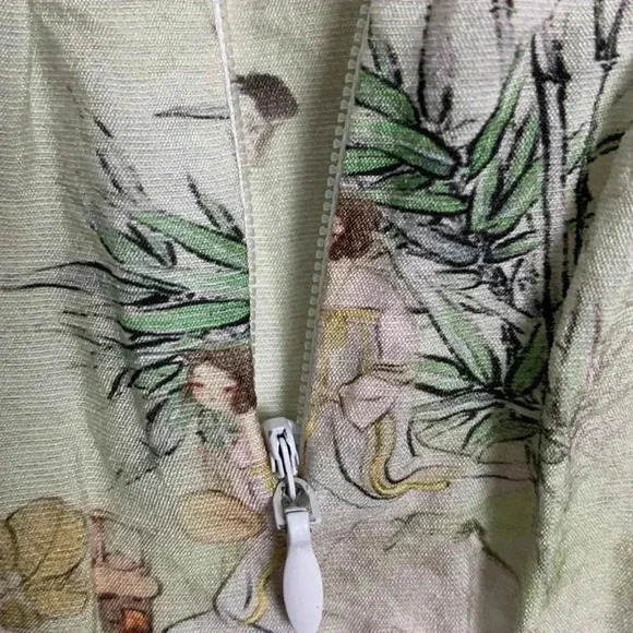 Handmade 100% silk dress, Eastern vibe,  light mint green - Picture 6 of 9